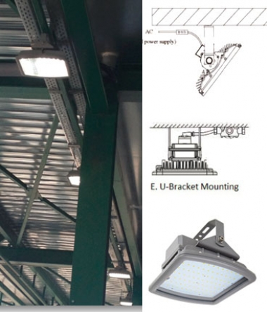 Explosion Proof LED Flood Light with U-Bracket for Hazardous Location